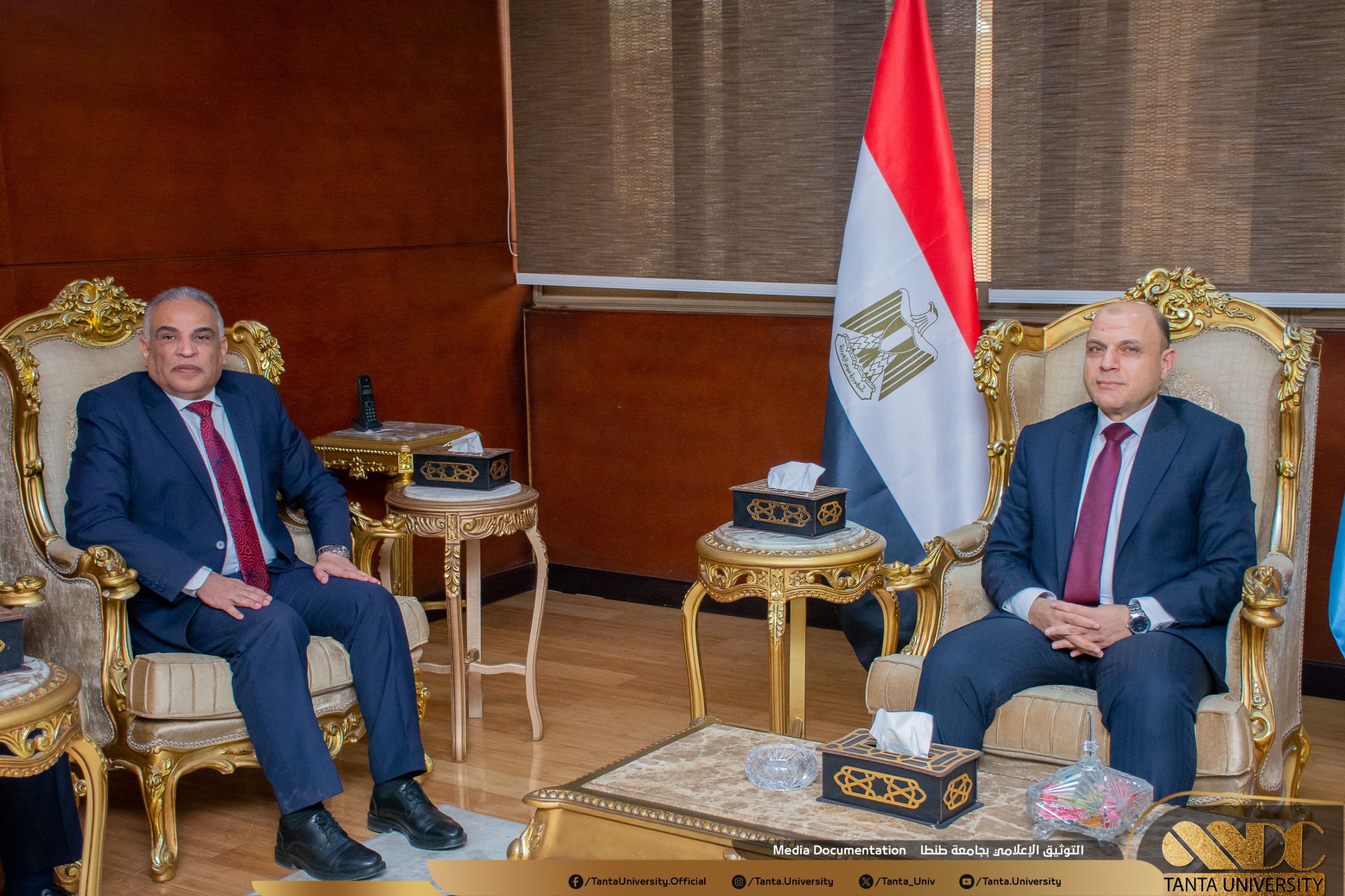 خلال زيارته بديوان عام المحافظة:  رئيس جامعة طنطا يهنىء محافظ الغربية الجديد ويؤكد على تقديم كافة أوجه الدعم 