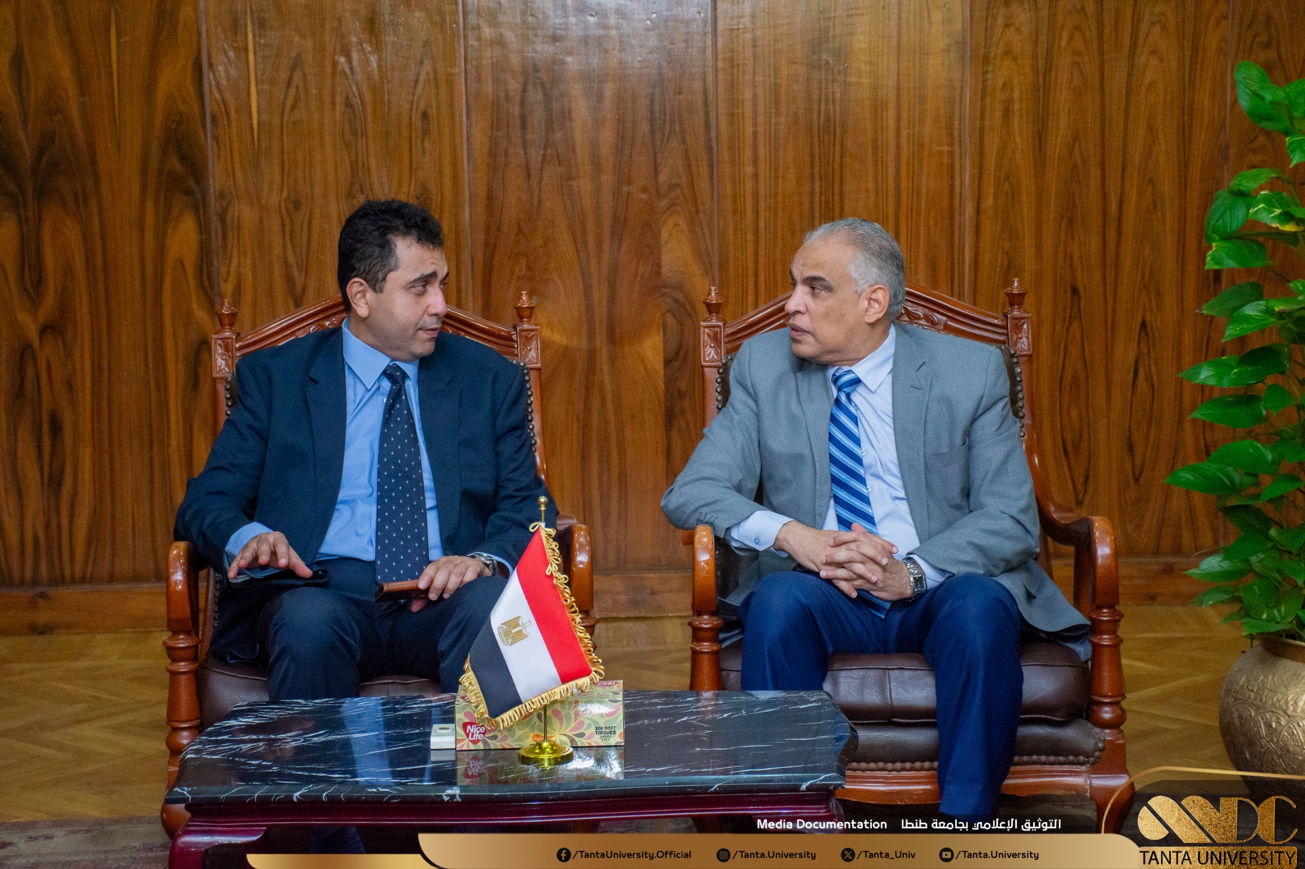 رئيس جامعة طنطا يستقبل وفد مشروع تأهيل المعامل للاعتماد الدولي بوزارة التعليم العالي لمتابعة أعمال التطوير ورفع الكفاءة