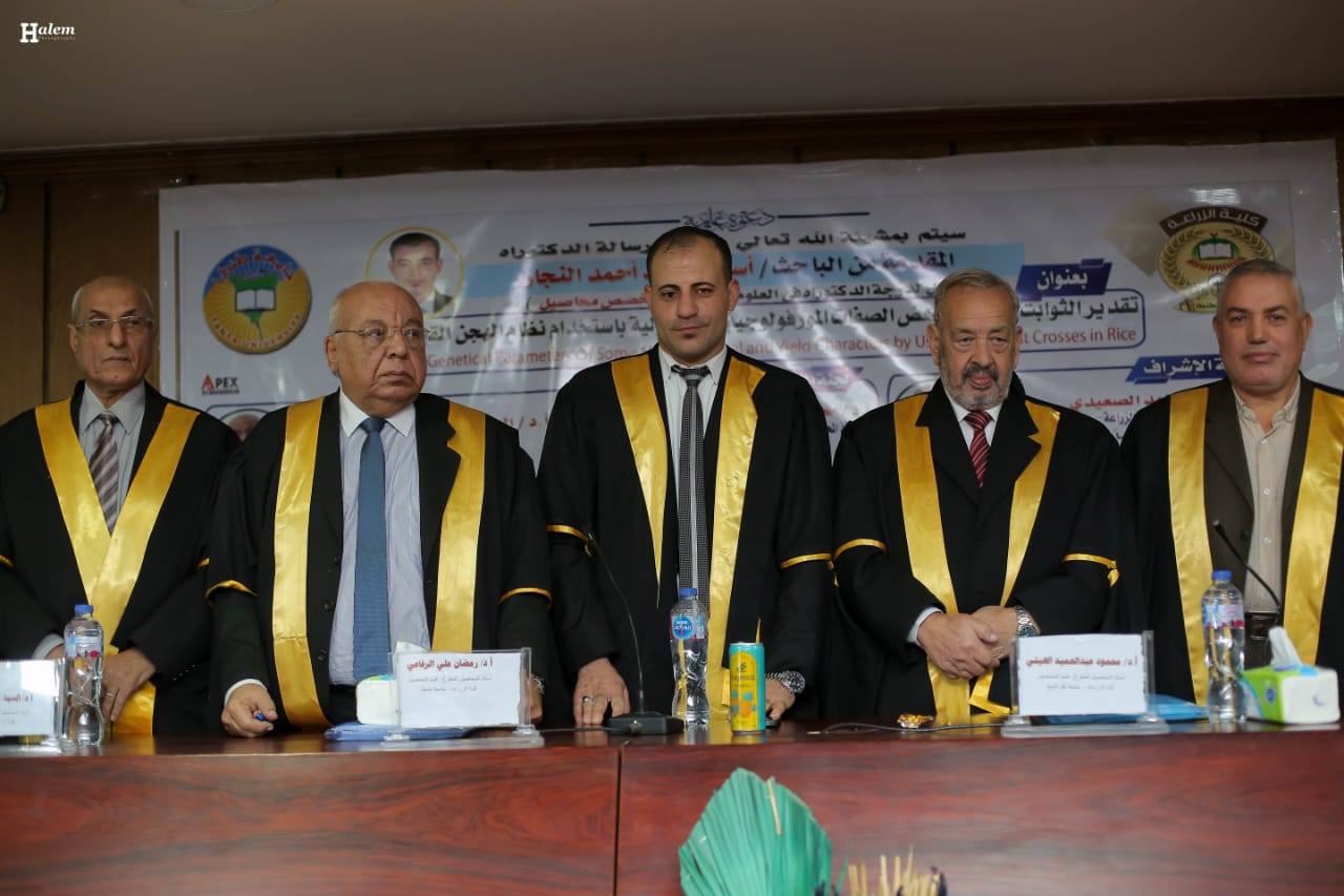 المناقشه العلنيه لرسالة رسالة الدكتوراه المقدمة من الباحث أسامه أحمد أحمد النجار