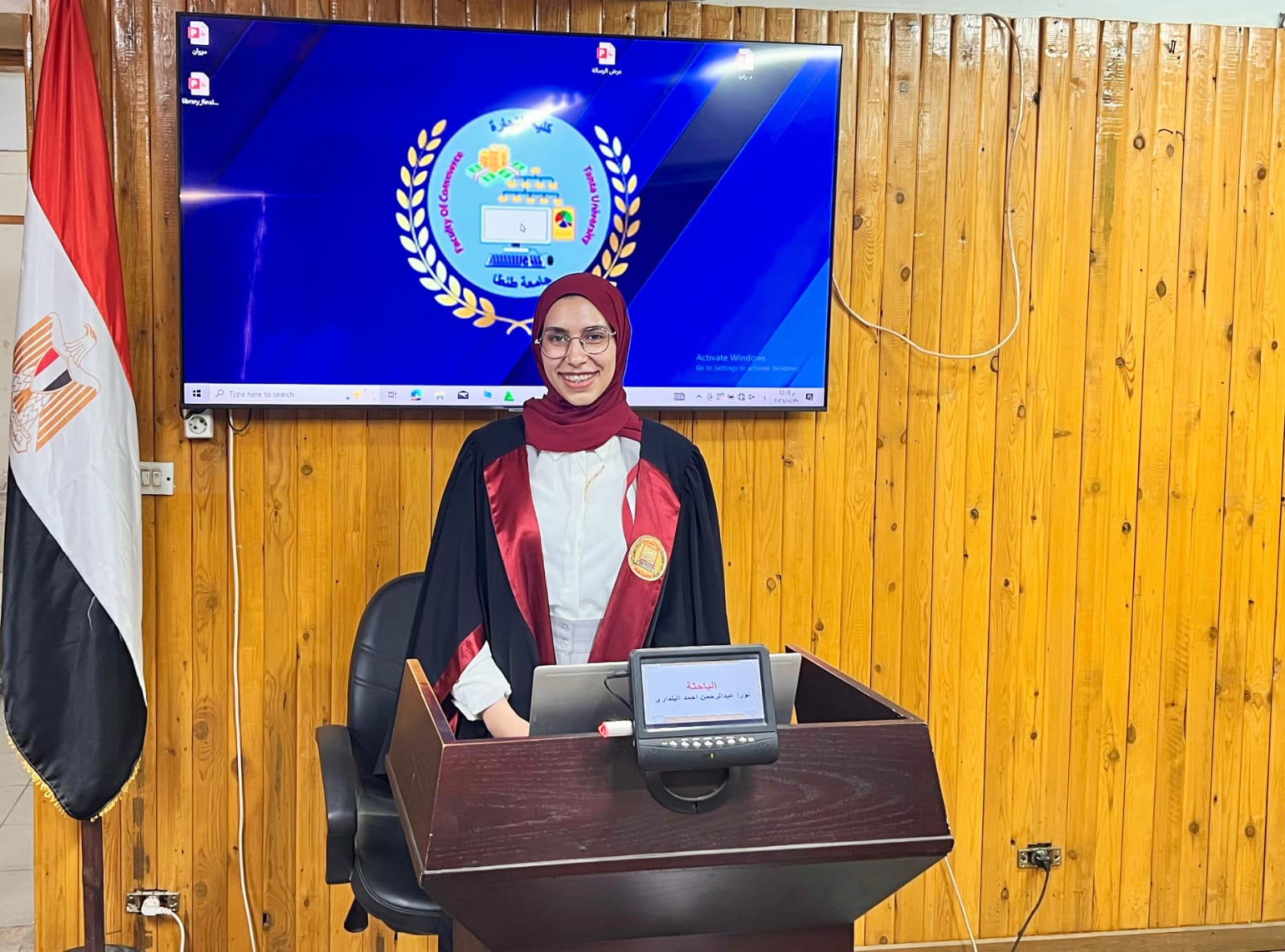 مناقشة مشروع البحث للماجستير المهني في إدارة الأعمال تخصص (إدارة الموارد البشرية لغة) للباحث: نورا عبدالرحمن احمد البندارى